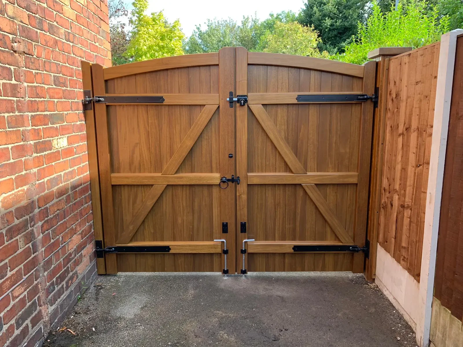 Custom entrance gate installed at a residential property