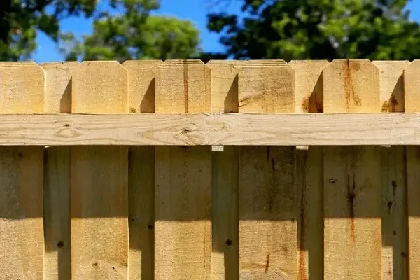 Cedar wood privacy fence installed in a residential backyard